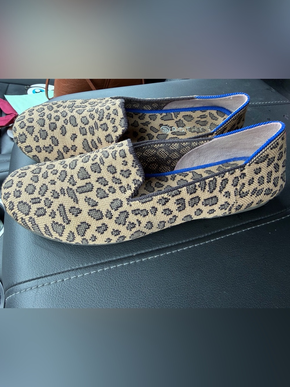 Rothy's Leopard Knit Slip-Ons
